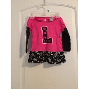 Diva Toddler Girls Graphic Print Sweatshirt w/ Attached Shirt "L"Size 24 Months